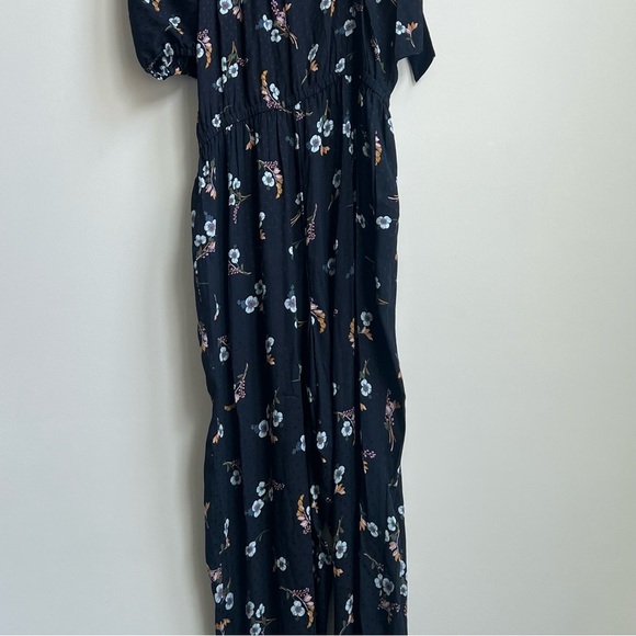 Rebecca Taylor Natalie Jumpsuit Silk One Shoulder Blue Floral Coquette feminine - Picture 14 of 16